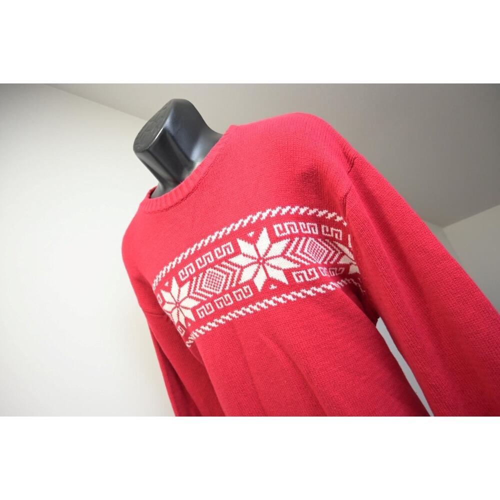 Chaps Ralph Lauren Red Knitted Holiday Sweater Cotton Acrylic Mens Size 2XL XXL - Picture 2 of 7